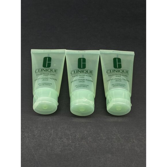 3 Clinique Liquid Facial Soap Mild Dry Combination 1oz/30ml - Picture 2 of 7